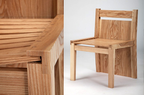 Brian Lee设计的Chubby Brothers Hidden Chairs Dining Table